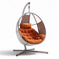 Hangstoel met kussens in oranje ontwerp van staal met een afmeting van 100 x 100 x 160cm