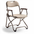 Vouwstoel met armleuningen van staal en stof in beige 40 x 50 x 80cm